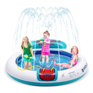 LBLA aufblasbare Pools UFO Schwimmbad kinder wasserspielzeug  Anti-Rutsch Planschbecken Sommer Outdoor Garten Kinder Wassertspielzeug Sprinklerpool Hüpfburg für Pool-Party