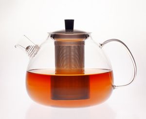 Hanseküche Premium Teekanne 1500 ml Glas Teebereiter - Sehr hitzebeständige Teekanne, Glaskanne, Teebereiter aus Borsilikatglas - Abnehmbares und entfernbares Edelstahl Sieb und Auffangdraht
