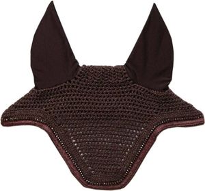 Kentucky Horsewear Fliegenmütze Wellington Glitter Band Fliegenhaube Braun Full