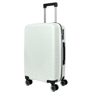 Reisekoffer 6020 Reisetasche Koffer Handgepäck Tasche Trolley Weiß L (62cm)