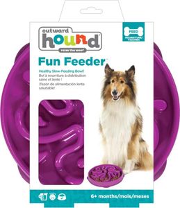Outward Hound Anti-Schling-Napf für Hunde Slo Bowl Blume Lila 1579