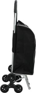 vidaXL Einkaufstrolley mit Treppensteiger Schwarz 38 L