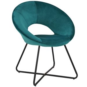Konferenzstuhl Sessel Esszimmerstuhl Lounge Sessel Samt Stoff Lederoptik, Farbe:Schwarz, Material:Samt