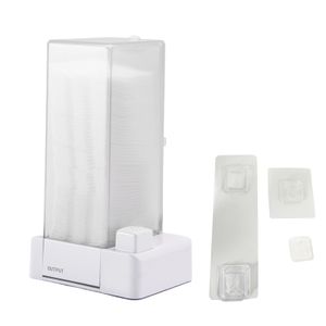 Lagerbox abnehmbare staubdicht rechteckige wiederverwendbare Kunststoff-Kunststoff-Baumwoll-Pad-Spender Haushaltsdarstellungen-Weiß