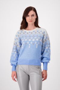 Monari  Pullover Größe 36, Farbe: 744 arctic blue gemustert