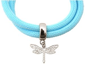 Gemshine - Damen - Armband - Wickelarmband - 925 Silber - Libelle - Blau