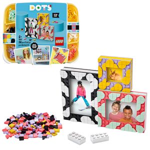 LEGO 41914 DOTS 3 Bilderrahmen Set mit bunten Steinchen, Kinderzimmer-Deko, DIY Bilderrahmen, Bastelset für Kinder
