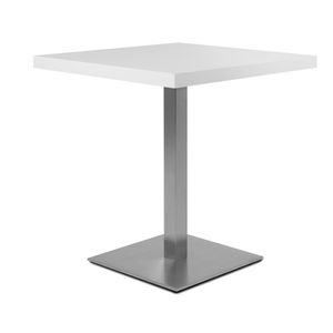 Esstisch Beistelltisch Säulentisch ca. 80 x 80 cm QUADRATO 70 Weiß / Edelstahl