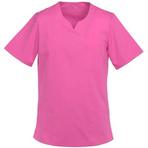 Damen Kasack halbarm hotpink, Gr. M : hot pink : M : 50% Baumwolle 50% Polyester 175 g/m²