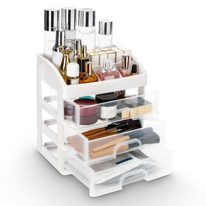 Seelux Kosmetik Organizer mit 3 Schubladen, für Aufbewahrung im Bad im Schlafzimmer von Lippenstift Schmuck Nagellack Nähgarn Büroutensilien Kleinteile