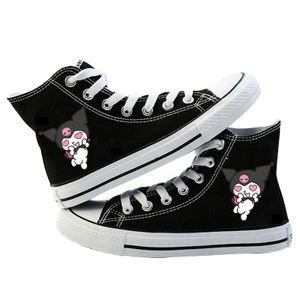 Anime Kuromi My Melody Sneakers Herren Damen High Top Canvas Schuhe Teenager Sportschuhe Schwarz#3 Gr.42