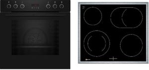 Neff EDX4PB EEEK: A Einbauherd-Set mit Elektrokochfeld (E2CCG6AK0 + M13R42N2), 60 cm breit, 71 L, CircoTherm, Pyrolytisch+Hydrolytisch, schwarz