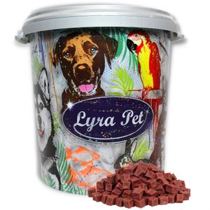 5 kg Lyra Pet® Pferdefleischwürfel in 30 L Tonne