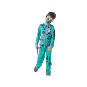 Rubíny - Kostým "Zombie Doctor" Halloween - detský BN4425 (S) (červená/modrá)