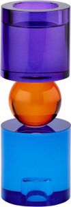 Gift Company Kerzen- und Teelichthalter Sari M, Windlicht, Dekolicht, Kristallglas, Blau, Orange, Lila, 21.5 cm, 1097004009