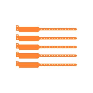 CombiCraft Vinyl Eintrittsbänder Orange mit Druckverschluss - 100 Stück
