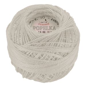 10g Stickgarn / Häkelgarn Popelka 85m 100% Baumwolle Filethäkeln Sticken Häkeln Farbwahl, Farbe:weiß