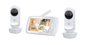 Motorola Nursery Babyphone - VM35-2 - 5-Zoll geteilter Bildschirm - Weiß - 2 Kameras - Nachtsicht - integriertes Mikrofon