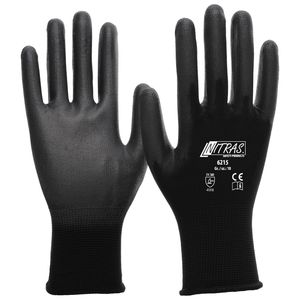 Nitras Nylon-PU Handschuhe 6215 schwarz S Gr. 6