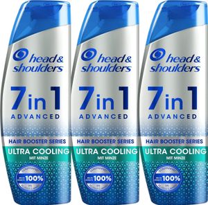 3 x Head & Shoulders 7in1 wirksames Anti Schuppen Shampoo mit Cooling-Effekt je 250ml