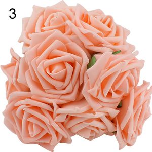 1 Bouquet 10 PCs Brautbrautjungfer Rose Blumenkopf Party Hochzeitsstrauß-Sekt