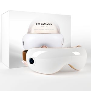 Masážní přístroj na oči Aspria s tepelnou vibrační kompresí, LED displej, 5 režimů, hudba, dobíjecí, masážní oční brýle na namáhané oči, dárek pro ženy muže přátele rodinu