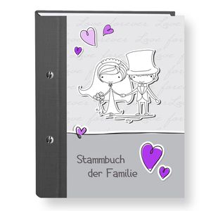 Stammbuch der Familie Commical lila Stammbücher A4 Familienstammbuch Hochzeit Trauung Stammbaum