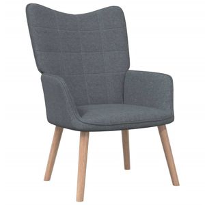 vidaXL Relaxsessel mit Hocker Dunkelgrau Stoff