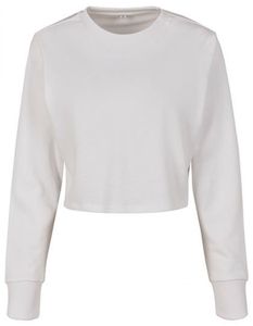 Daman Sweat Terry Cropped Crew, bauchfreies Shirt - Farbe: White - Größe: XL