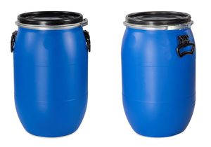 Futtertonne Wassertonne Regentonne Maischefass Weithalsfass Fass 150 Liter blau 