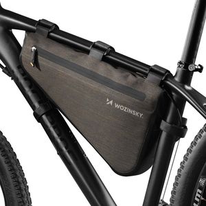 WOZINSKY taška na bicykel taška na rám vodotesná taška na bicykel, horský bicykel, ebike, MTB, taška na cestný bicykel, taška na mobilný telefón na bicykli, rám 8 L
