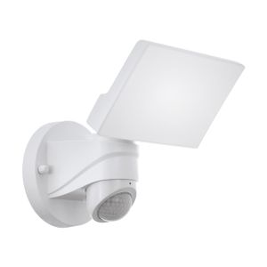 EGLO LED Außen-Wandlampe Pagino, 1 flammige Außenleuchte, Sensor-Wandleuchte aus Kunststoff, Farbe: Weiß, Außenstrahler mit Bewegungsmelder, IP44