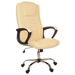 Bequemer Sessel Büro-Sessel Drehstuhl Chefsessel Stuhl  Beige