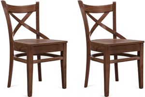 Konsimo Židle  2 ks "TEMOS", hnědý, dřevo, skandinávský, 45,5x81,5x43 cm