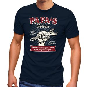 Herren T-Shirt Papa's / Opa's Service 24 Stunden geöffnet Geschenke zum Vatertag Spruch lustig Moonworks® Papa navy XL