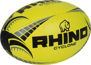 Rhino - Rugby-Ball Cyclone - Kunststoff, Gummi RD1451 (5) (Neongelb)