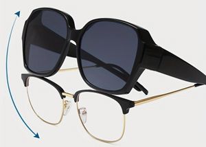 GKA A Polarisierte Überzieh Sonnenbrille für Brillenträger schwarz Fit Over Übersonnenbrille Überziehbrille Überbrille Damen und Herren UV-Schutz