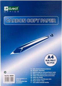 D.RECT Kohlepapier für Handschrift, DIN A4, CARBON COPY PAPER, Blau, 50 Blatt