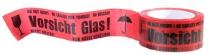 12 Rollen Warnband Vorsicht Glas Packband Klebeband