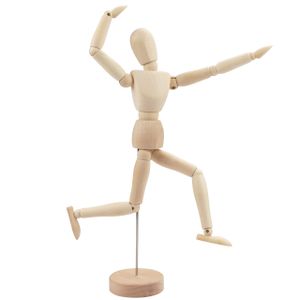 Kurtzy Gliederpuppe aus Holz 30,5cm Holzpuppe Menschlicher Körper Mannequin mit Ständer - Verstellbare Glieder Puppe Zeichenpuppe Schneiderpuppe Holzmännchen zum Zeichnen, Malen, Kunst, Modellfigur