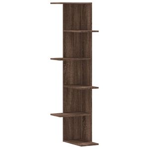 vidaXL Wand-Eckregal Braun Eichen-Optik 36,5x36,5x140 cm Holzwerkstoff