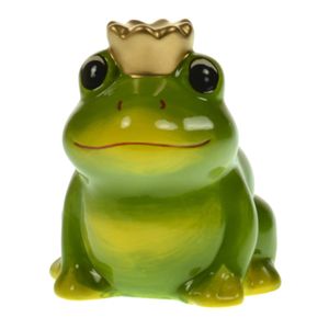 Spardose Frosch mit Krone aus Keramik