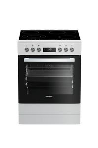 Grundig GFBM23420WC, Voľne stojaci sporák, Biela, Otočné, Horné predné, Keramický, 4 zone(s)
