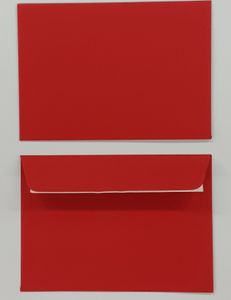 100 Stück farbige Premium Briefumschläge Briefhüllen Kuvert, Caribic Cadmium Rot (UMS-765) DIN C6 (114 x 162 mm), ohne Fenster, haftklebend, 90g/m² - Karibik Umschläge