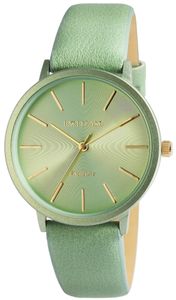 Excellanc Design Damen Armband Uhr Grün Leder Imitat Analog Quarz