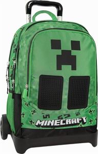 Minecraft Pixel Schultasche auf Rollen mit abnehmbarem Ständer