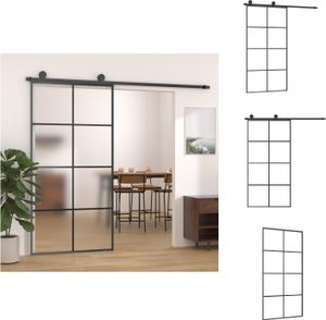 vidaXL Schiebetür mit Beschlag 102,5x205 cm ESG-Glas & Aluminium -  Haustüren