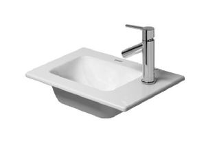 Duravit Handwaschbecken ME by Starck ohne Überlauf, mit Hahnlochbank, 430 x 300 mm, 1 Hahnloch weiß