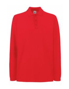 Herren Premium Long Sleeve Poloshirt - Farbe: Red - Größe: XXL