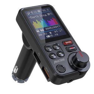 Auto Bluetooth Adapter mit Freisprechfunktion – FM Transmitter, 1.8" Display, Musikplayer, Schnellladen, Rauschunterdrückung
